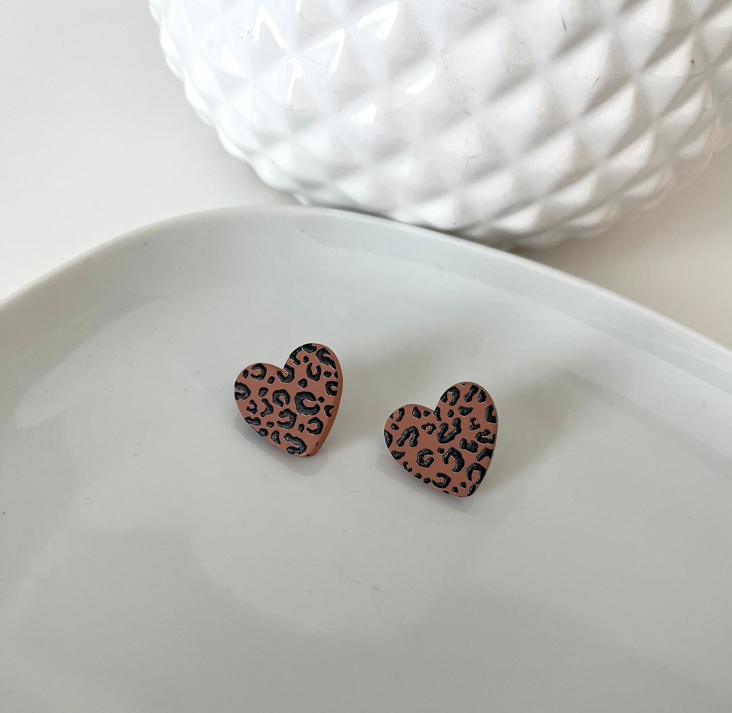 Boucles Clous léopard Cœur