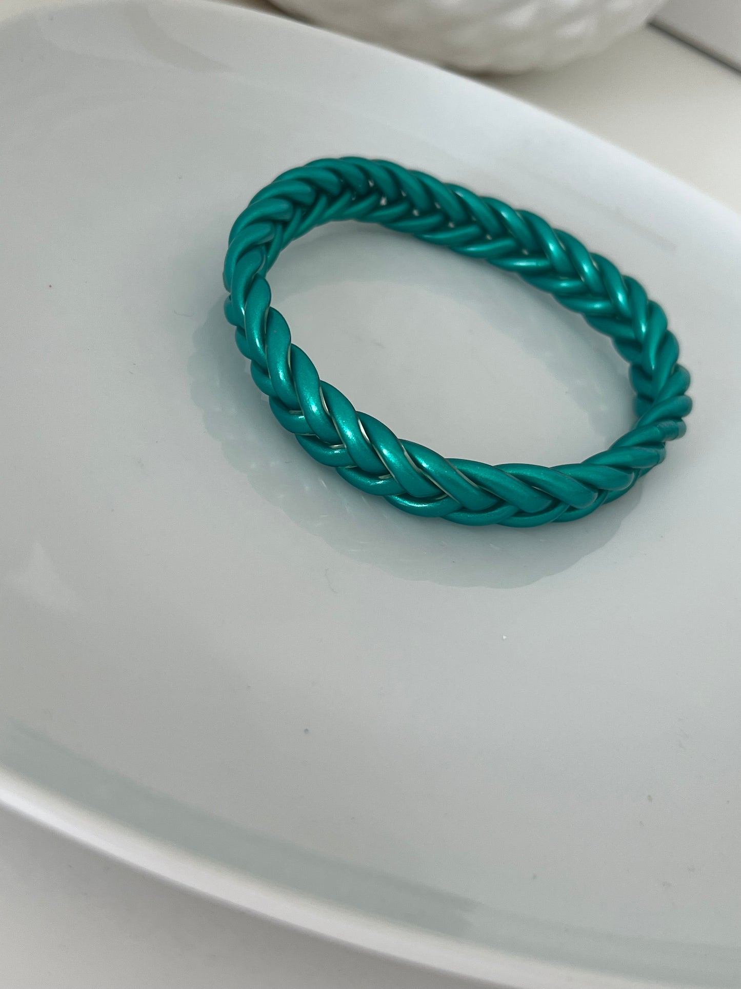 Jonc silicone tresse fine lagon