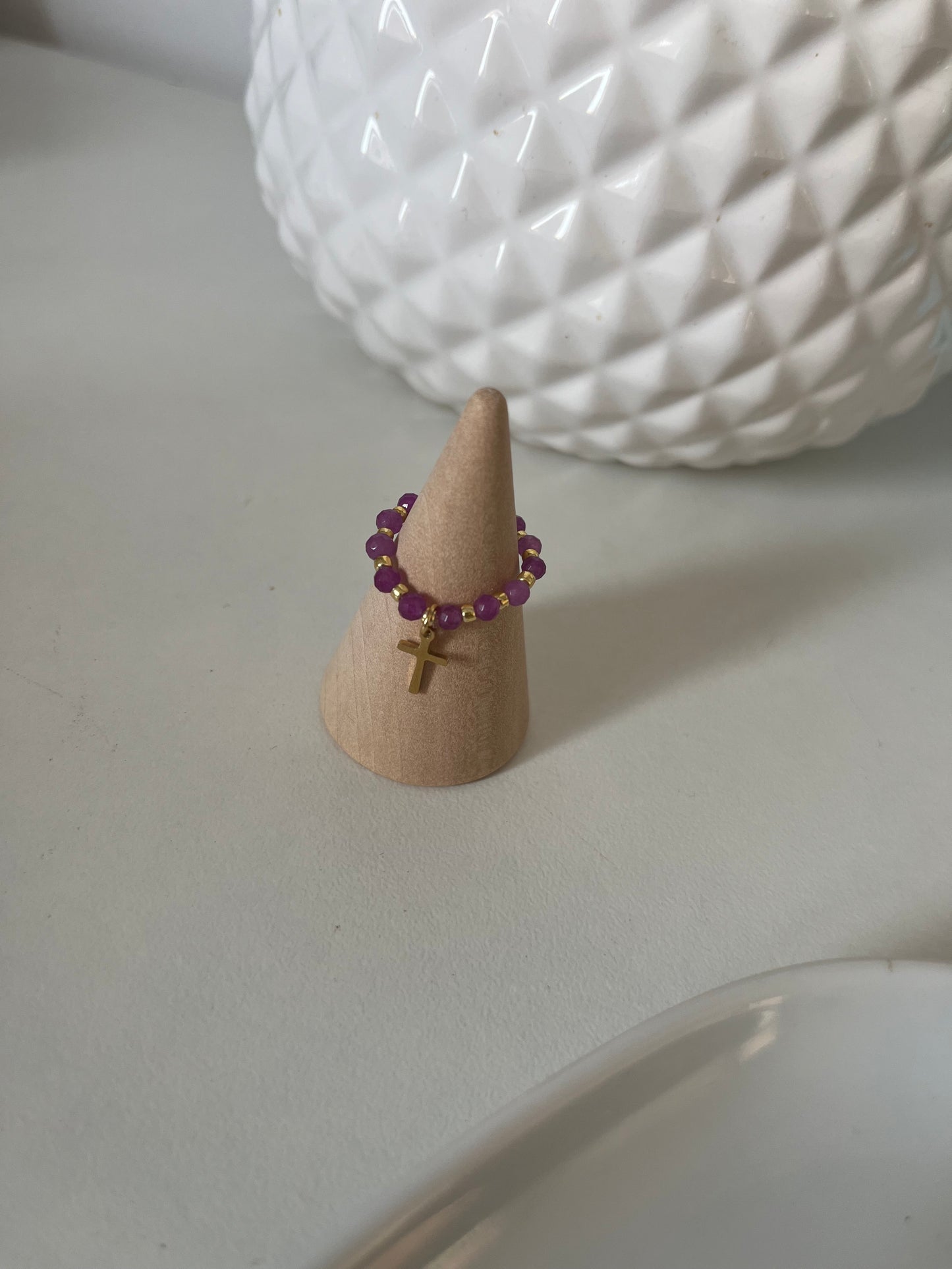 Bague Cruz mauve