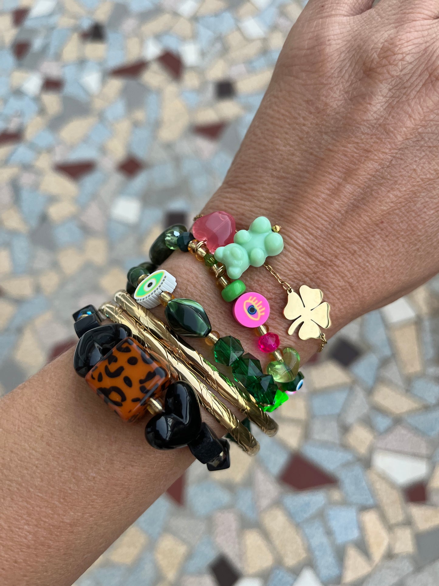 Bracelet trèfle acier inoxydable