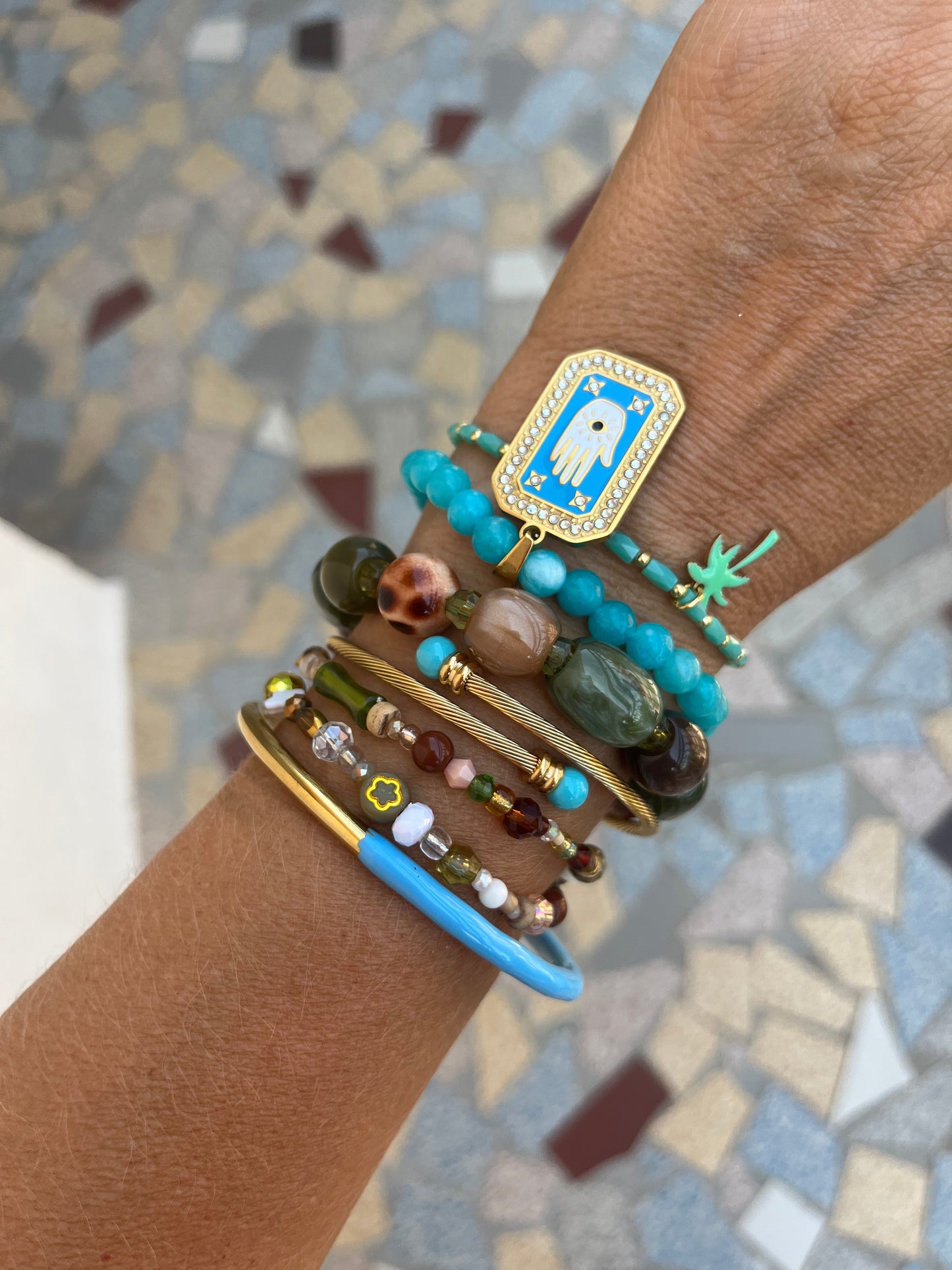 Bracelet Palm vert d’eau