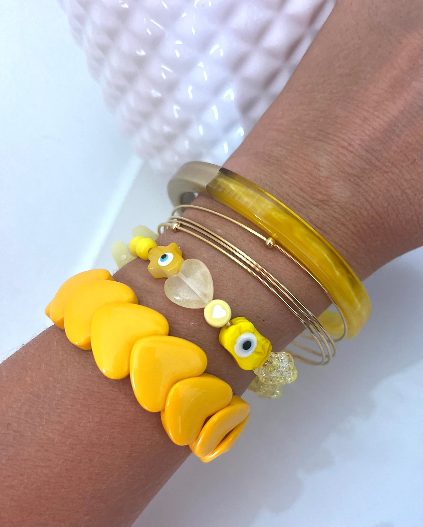Bracelet cœur Jaune
