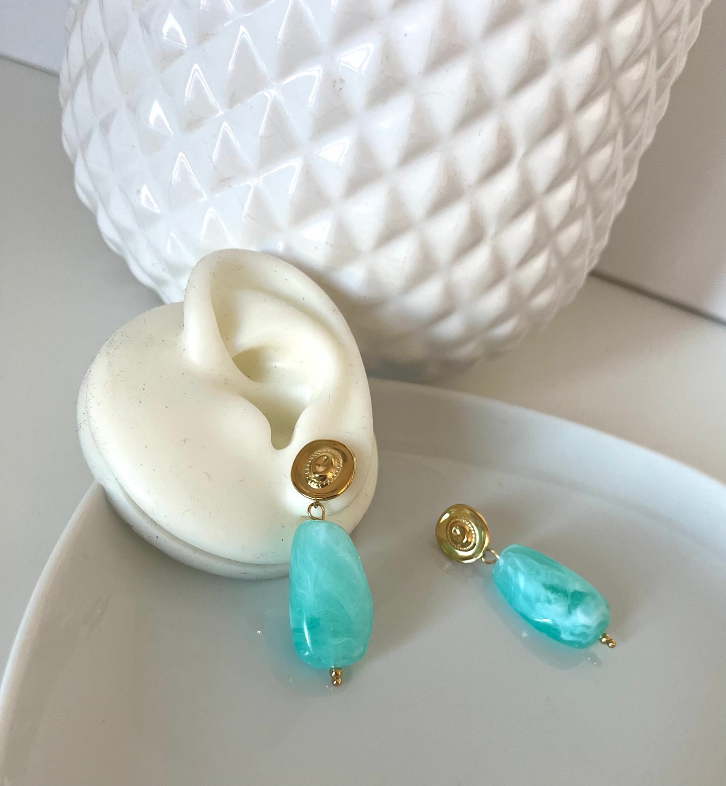 Boucles Pearl turquoise