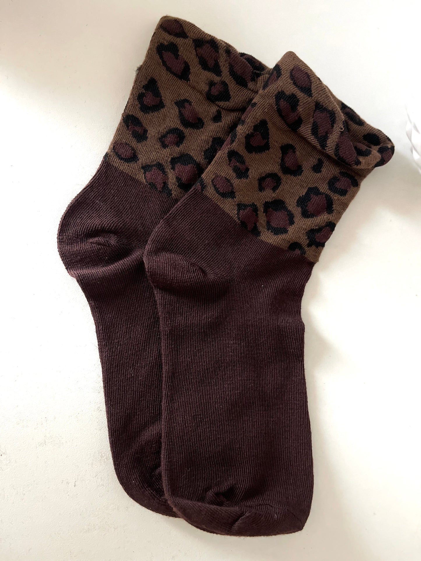 Paire de Chaussettes Marron léopard