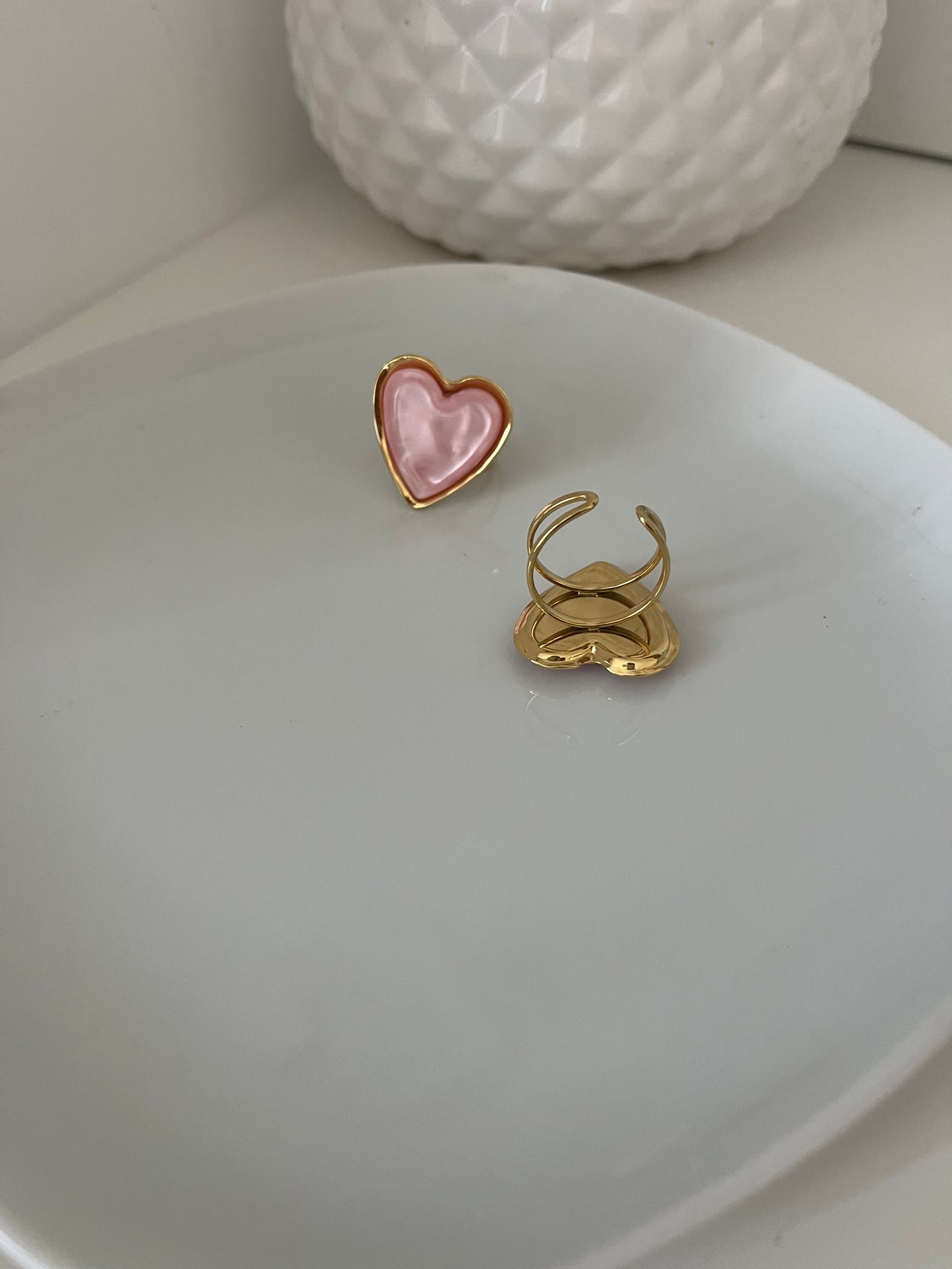 Bague coeur rosa