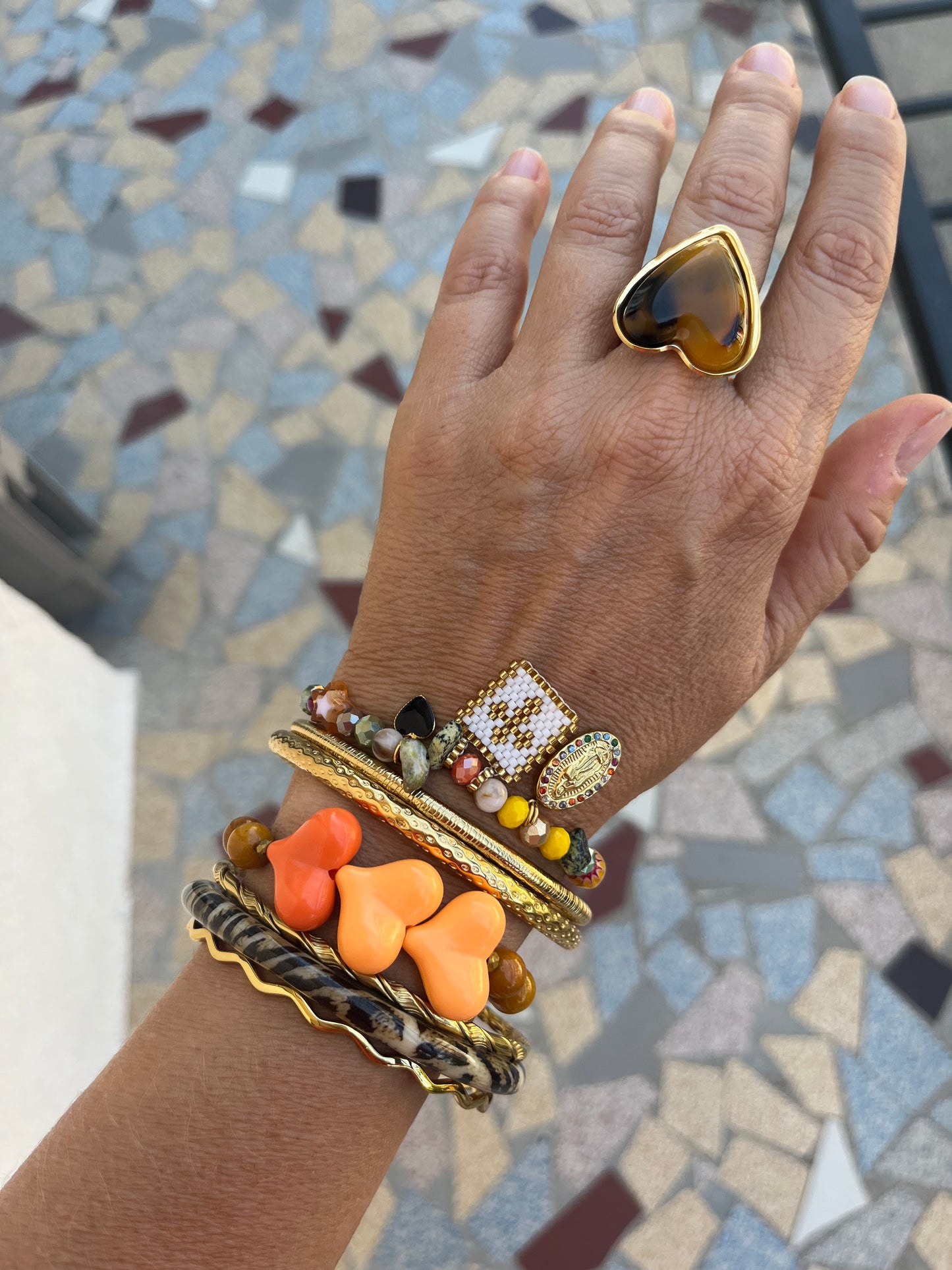 Bague CŒUR écaille