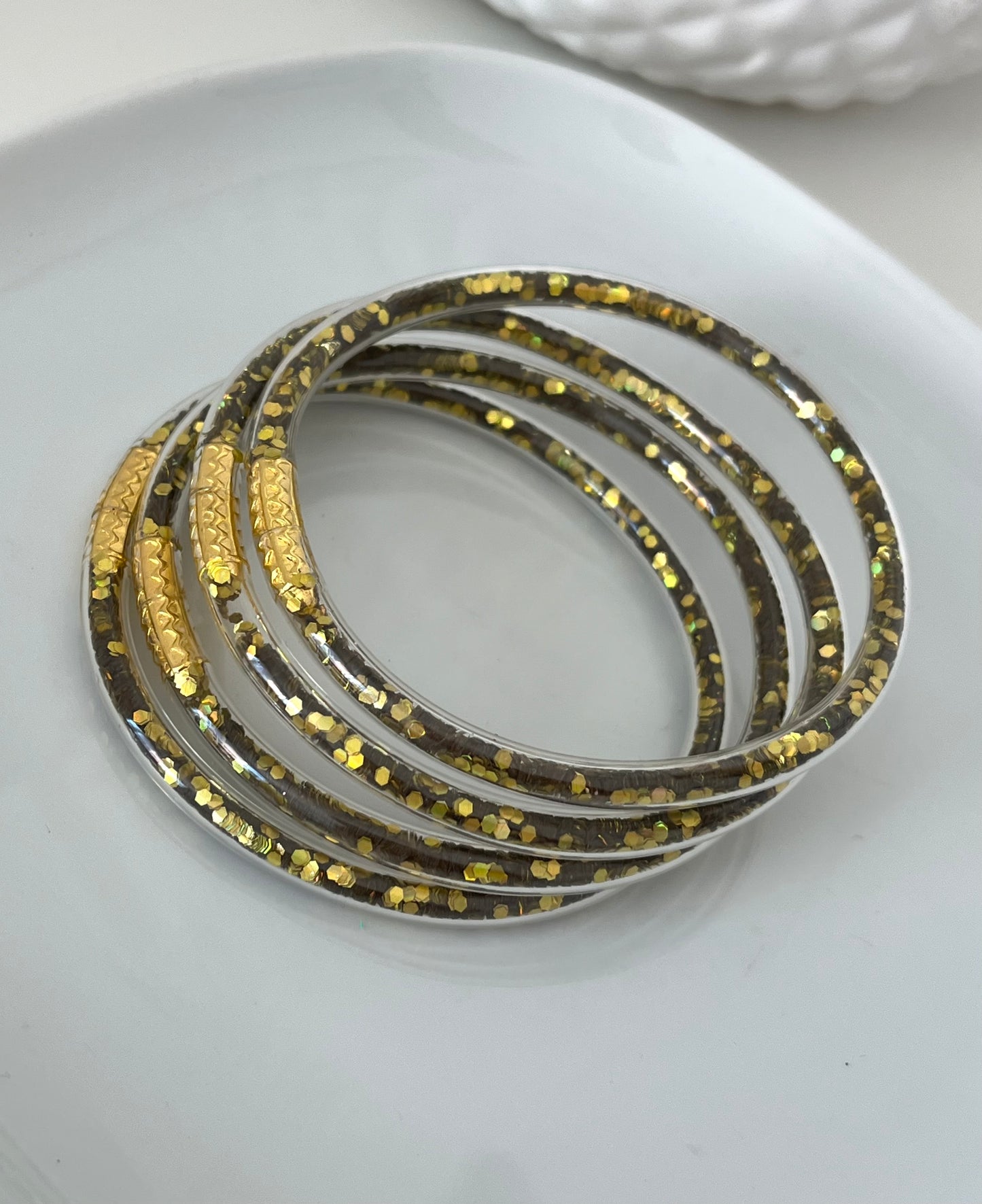 Jonc silicone GLITTER BRONZE M