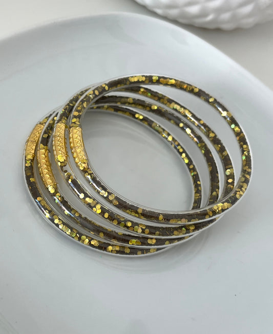 Jonc silicone GLITTER BRONZE M