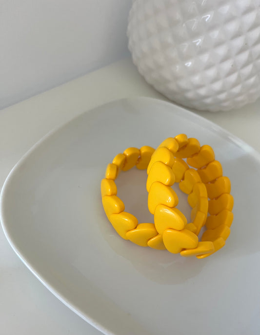 Bracelet cœur  Jaune