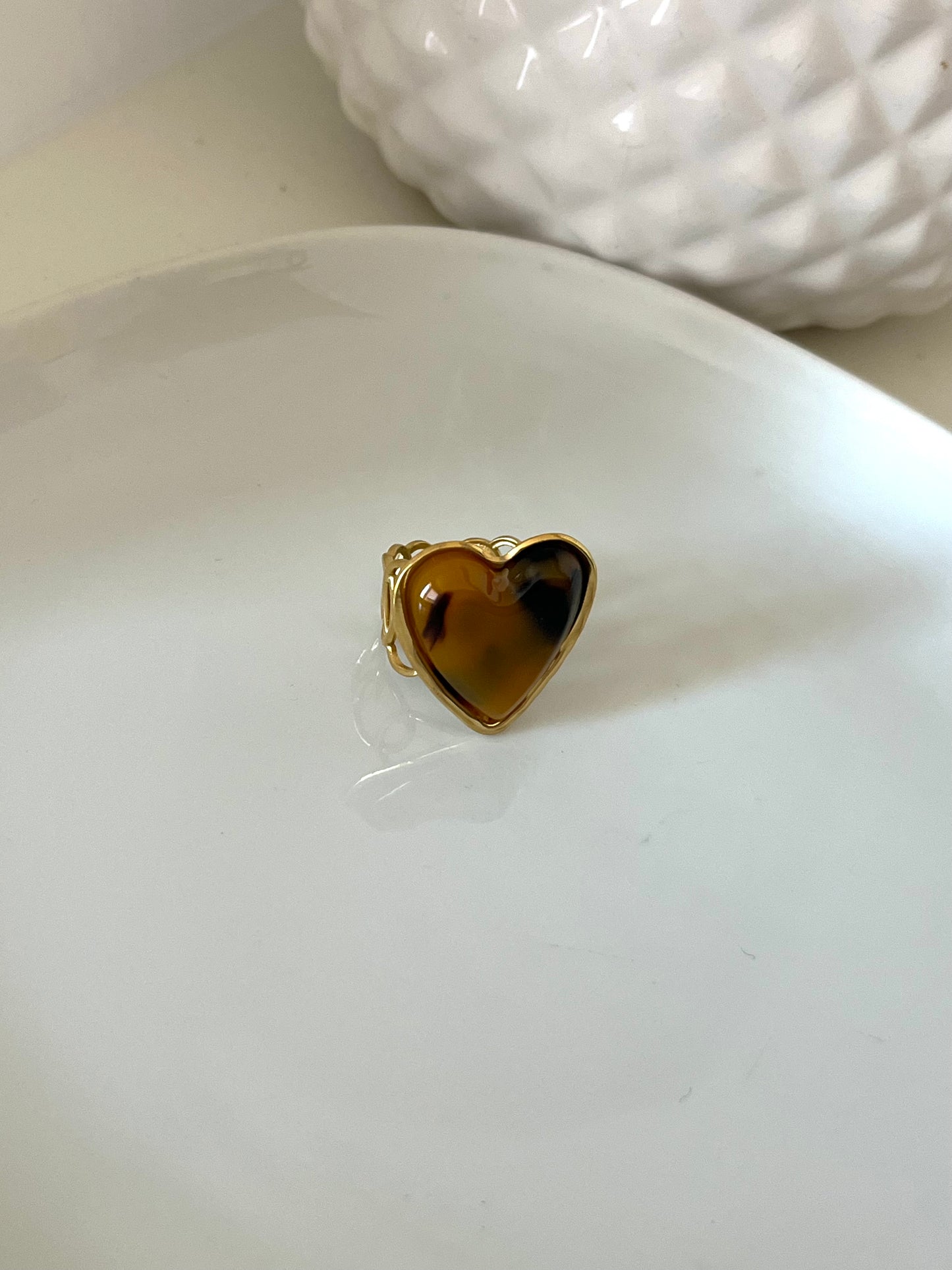 Bague CŒUR écaille