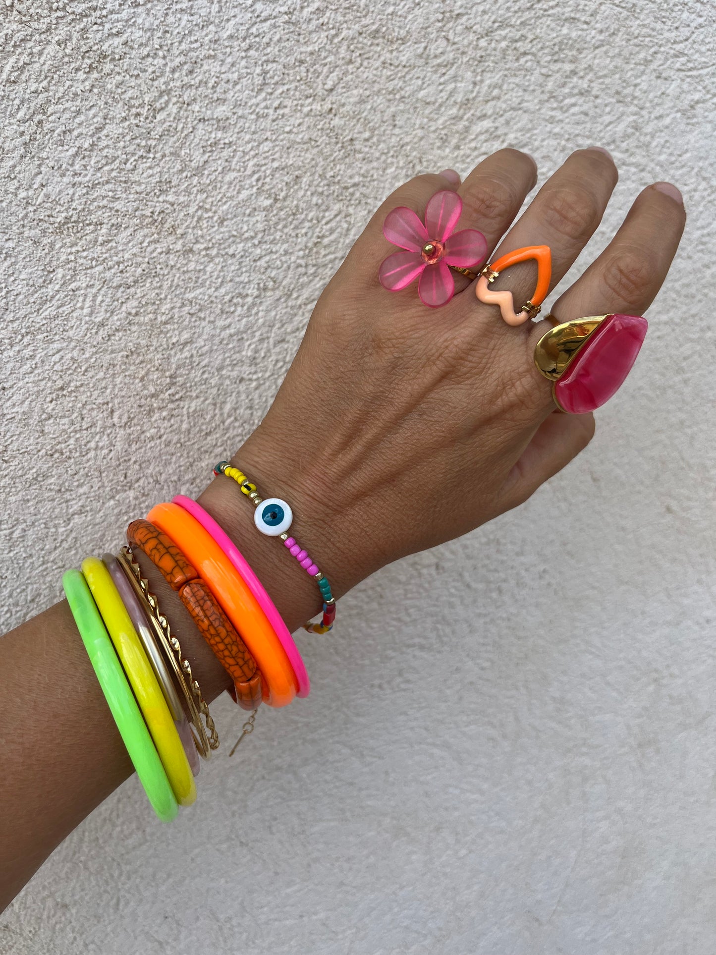 Bague Bicolore Heart  orange