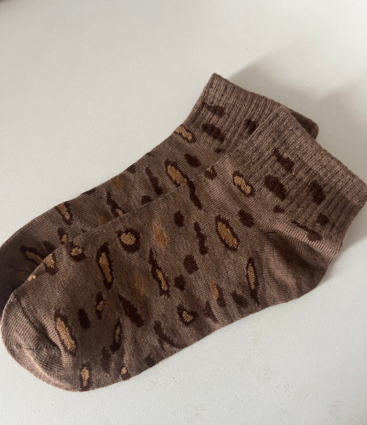 Chaussettes léopard marron