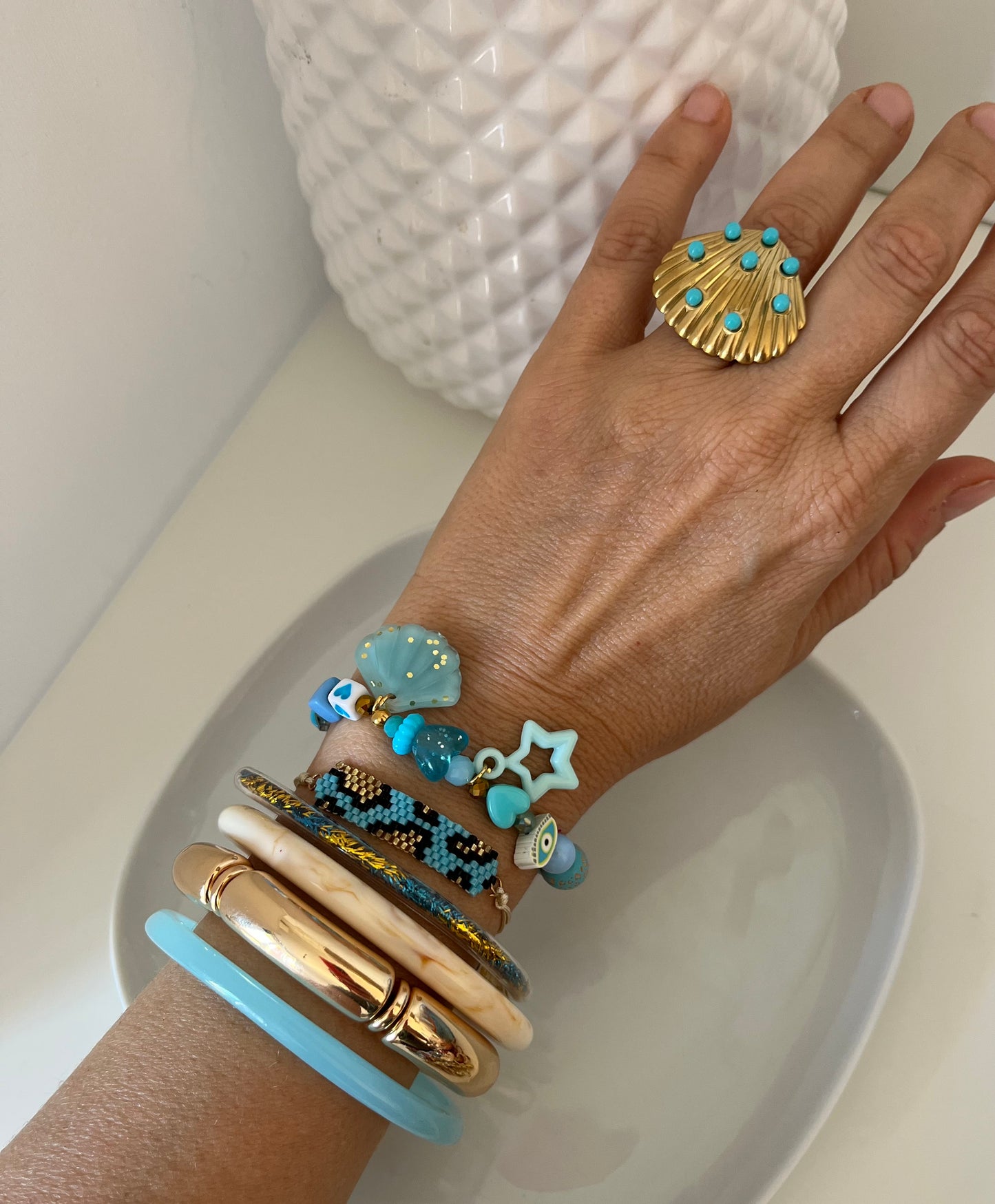 Bracelet Léon bleu tissé