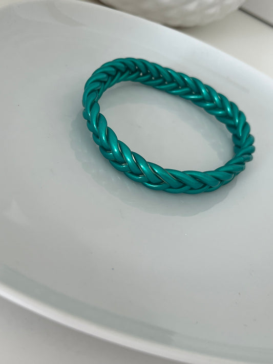 Jonc silicone tresse fine lagon