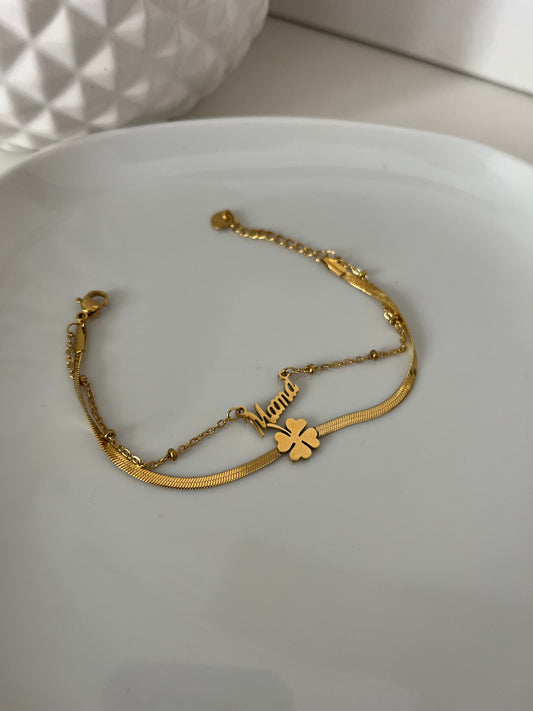 Bracelet MAMA trèfle