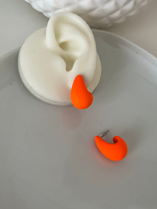 Boucles gouttes Orange fluo