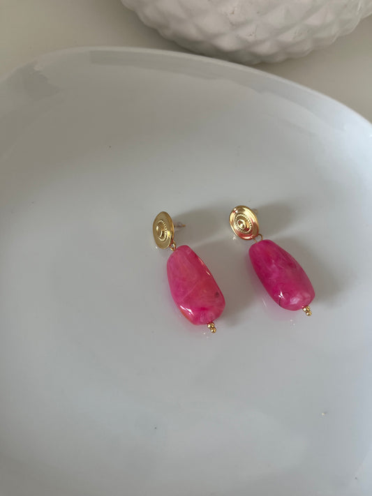 Boucles gouttes rose