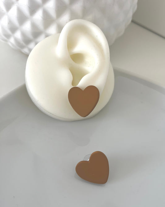 Boucles d’oreilles CŒUR marron