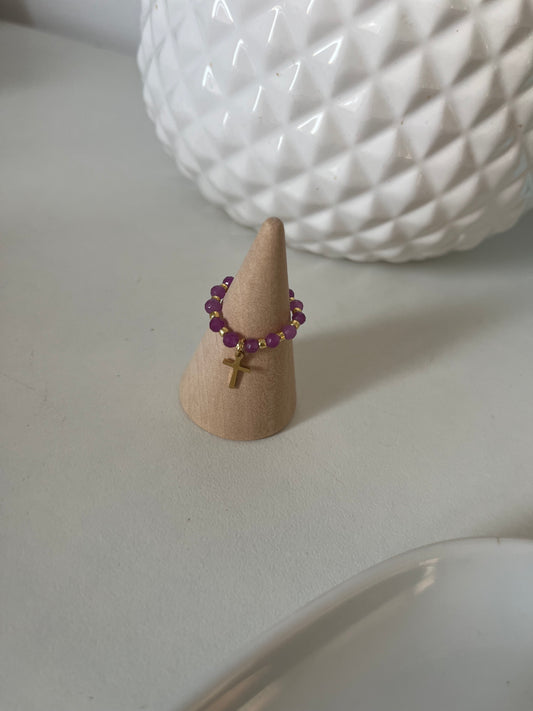 Bague Cruz mauve