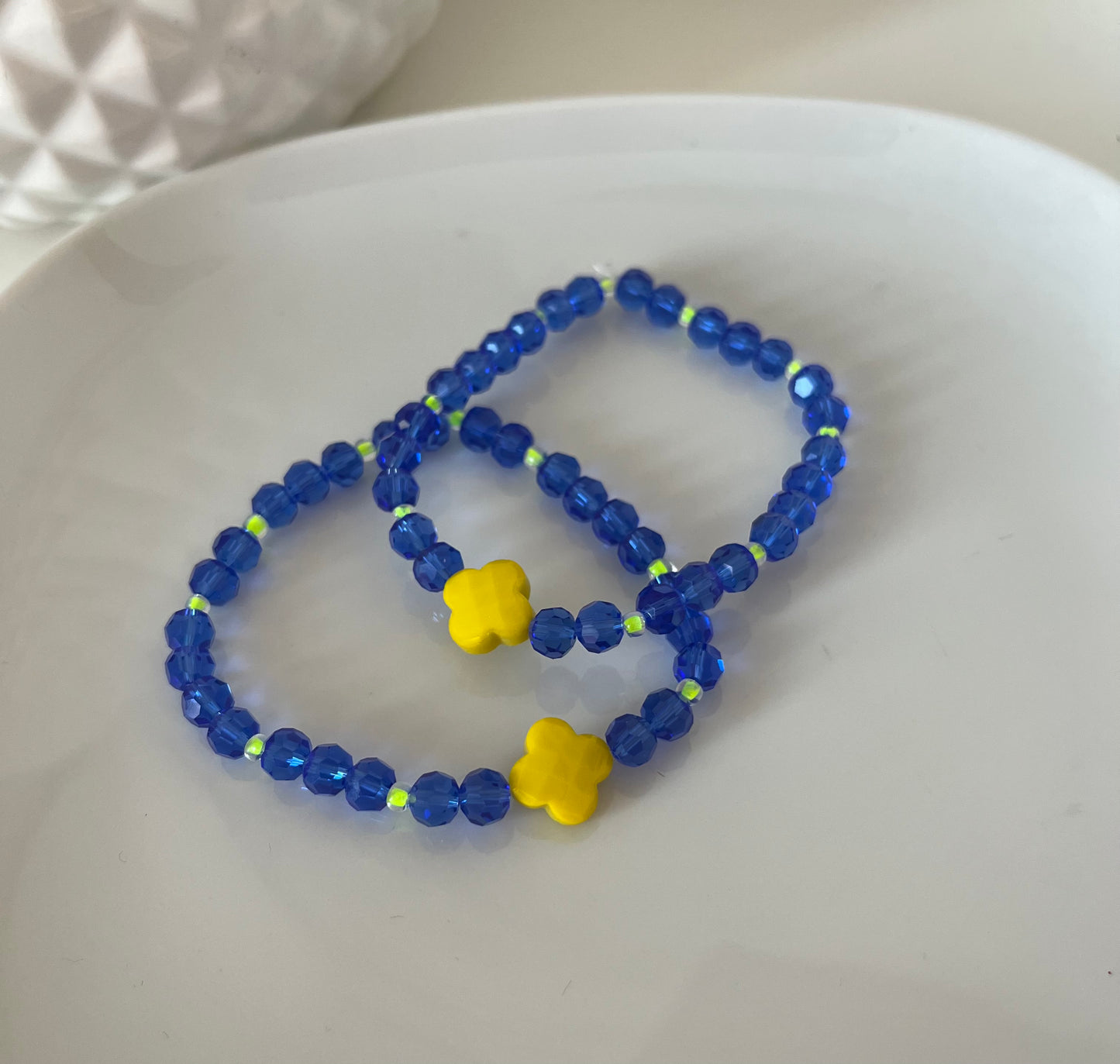 Bracelet Trèfle fluo &bleu