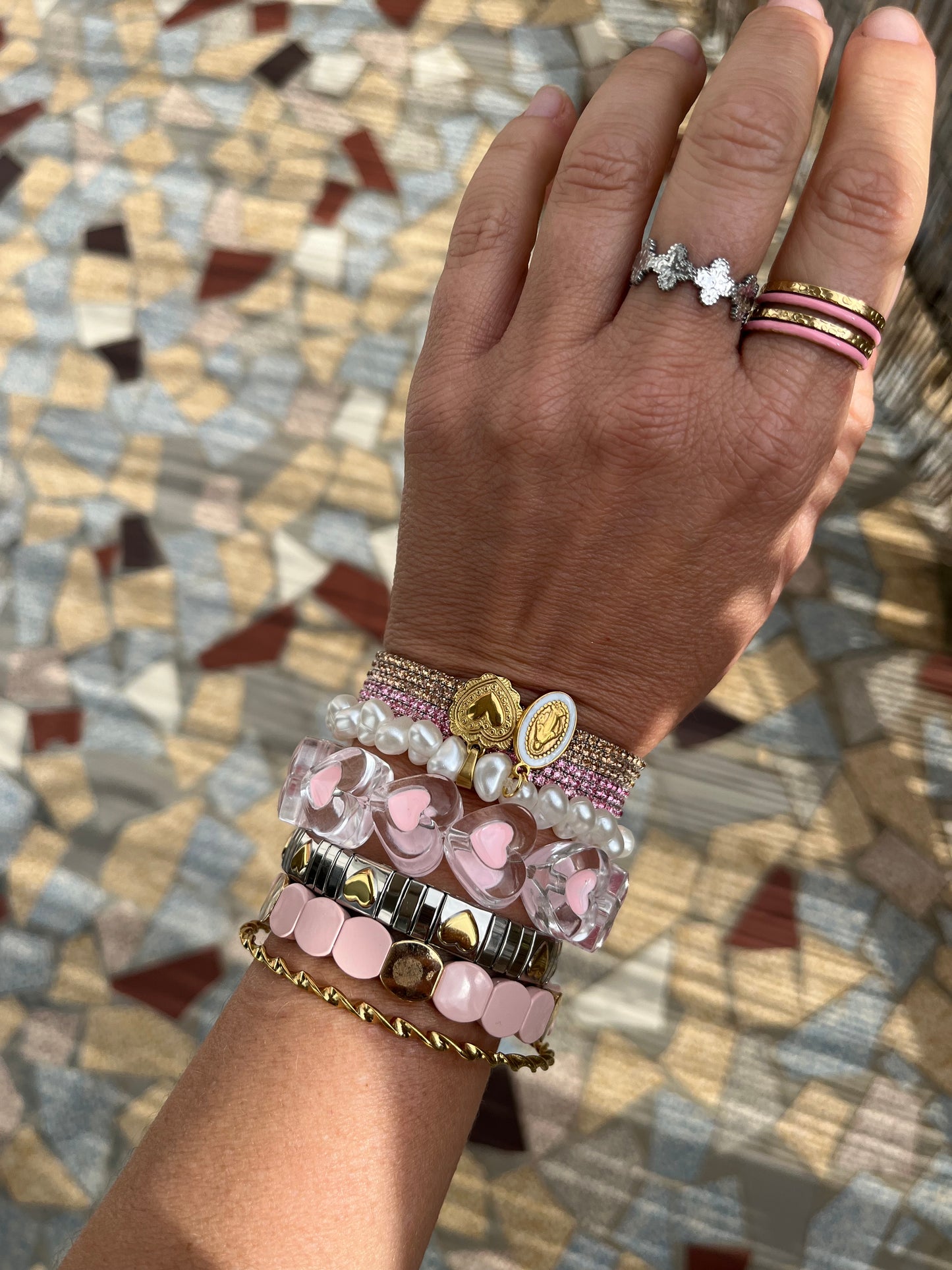 Bague trèfle martelé