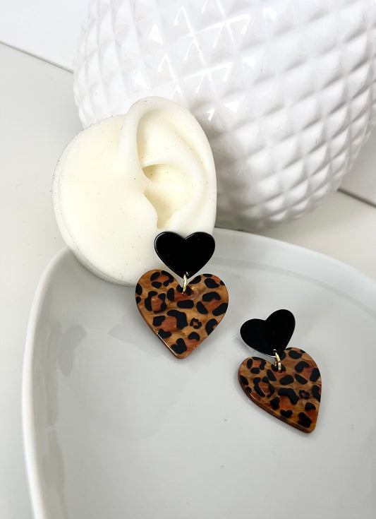 Boucles Cœur Léo noir