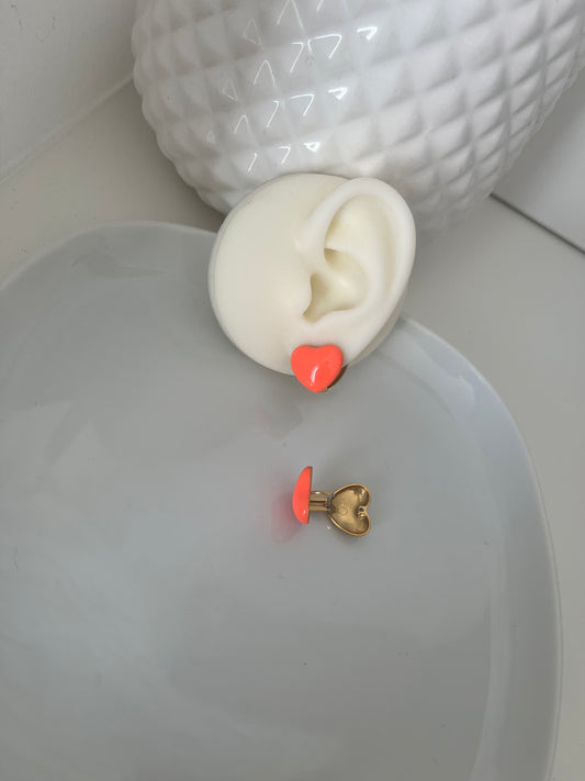 Boucles cœur corail