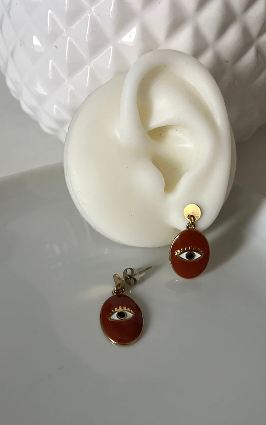 Boucles d’oreilles PROTECT MARRON