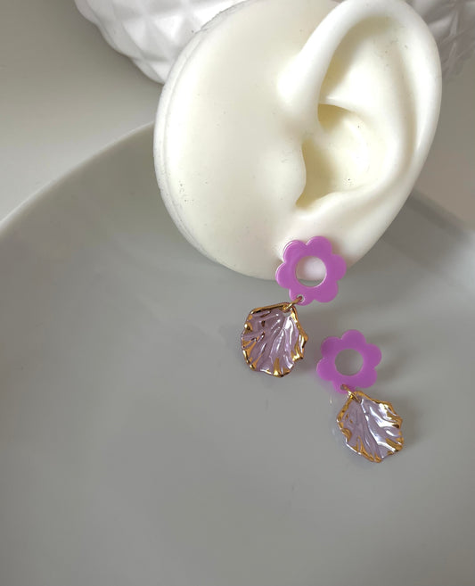 Boucles FLORE pétale mauve