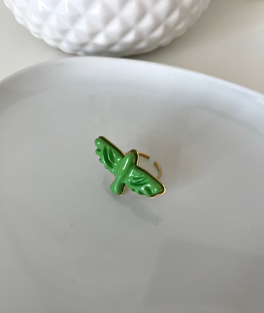 Bague aigle vert