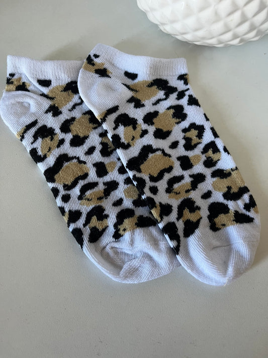 Chaussettes Léopard blanc