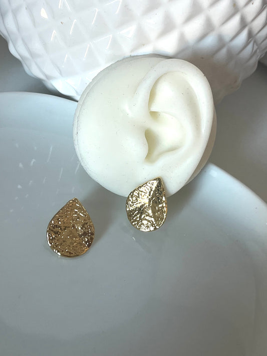 Boucles d’oreilles gouttes martelées