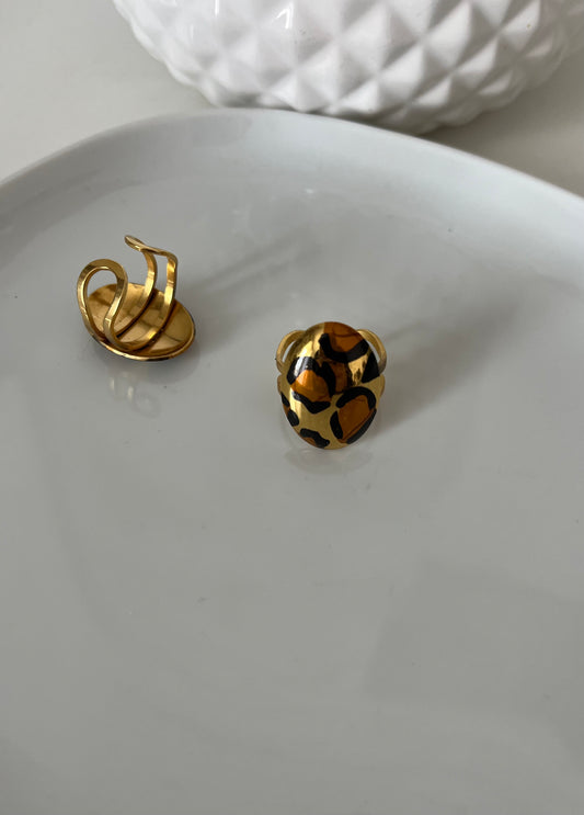 Bague ovale Léopard