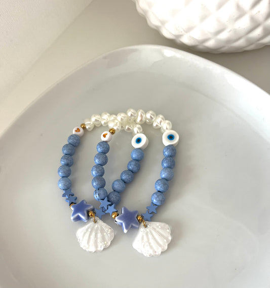 Bracelet Shell Blue Jean