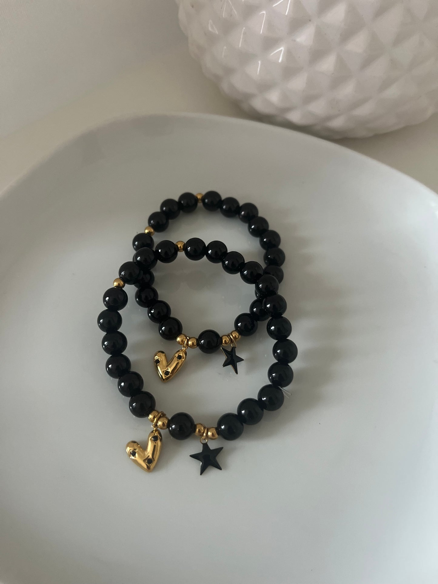 Bracelet Heart noir acier