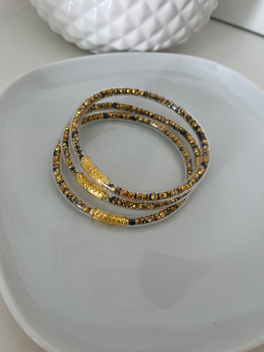Jonc Silicone Strass or antique M