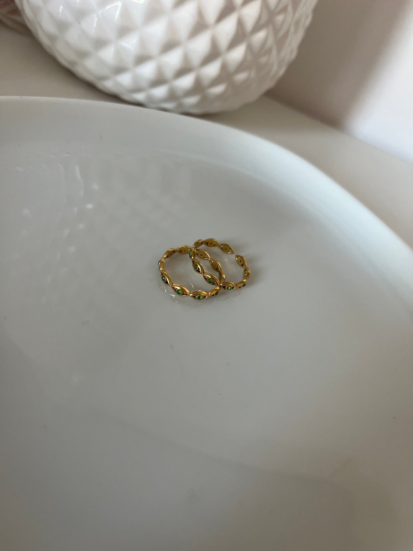 Bague EYES Fine verte