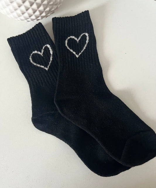 Chaussettes Chaudes cœur Noir