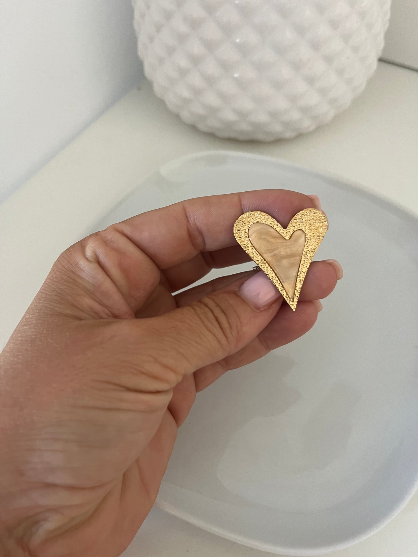 Bague cœur caramel