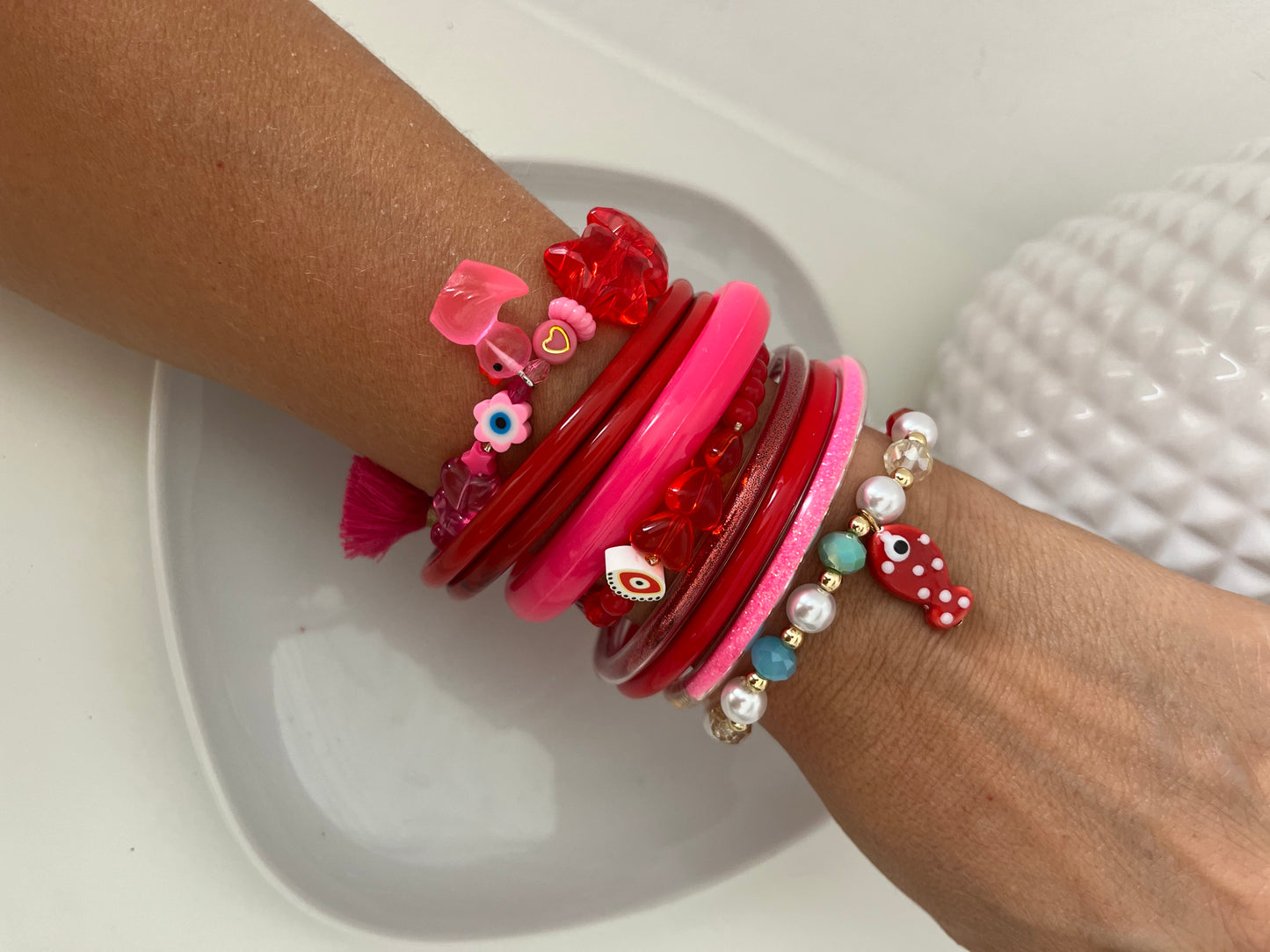 Bracelet pearl fish red