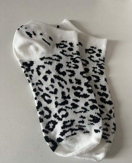 Chaussettes, léopard, noir et blanche
