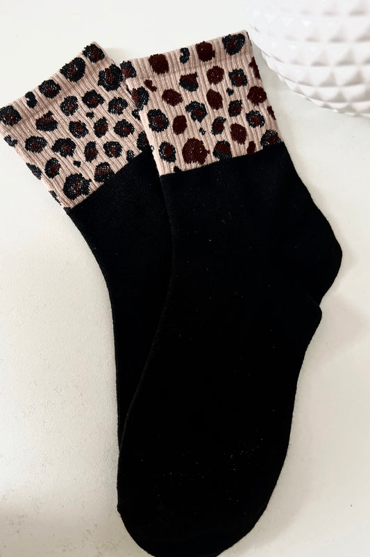 Chaussettes léopard et noir
