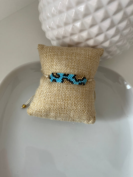 Bracelet Léon bleu tissé