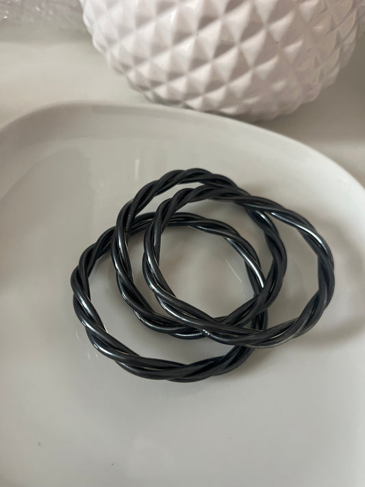 Jonc Torsadé noir anthracite