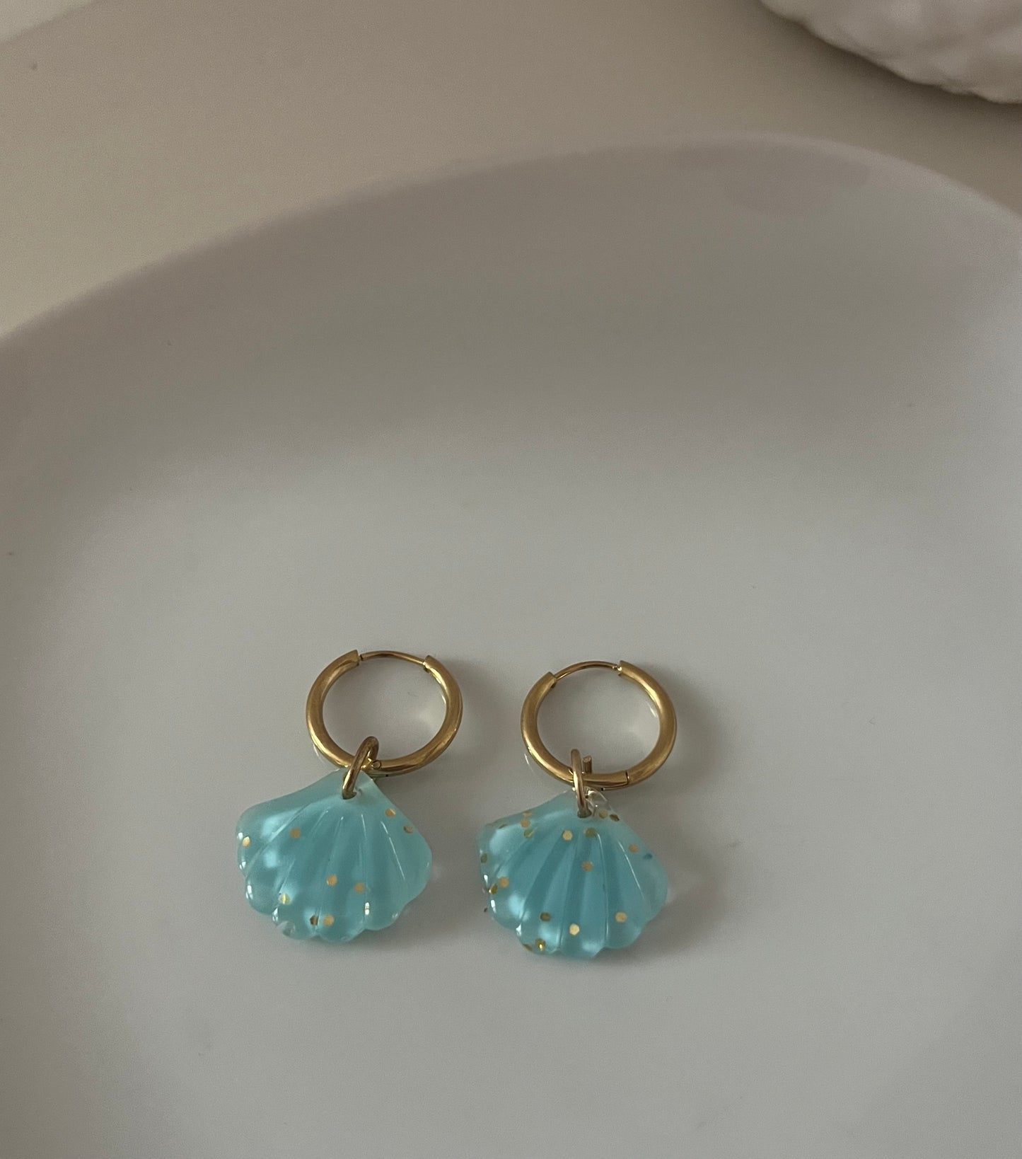 Boucle d’oreilles Coquillages Bleues