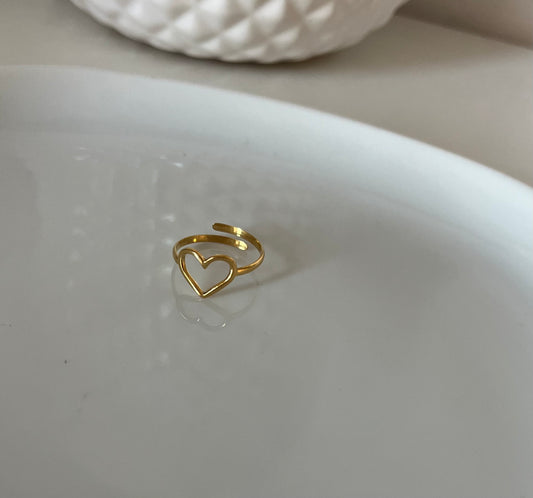 Bague petit cœur acier inoxydable