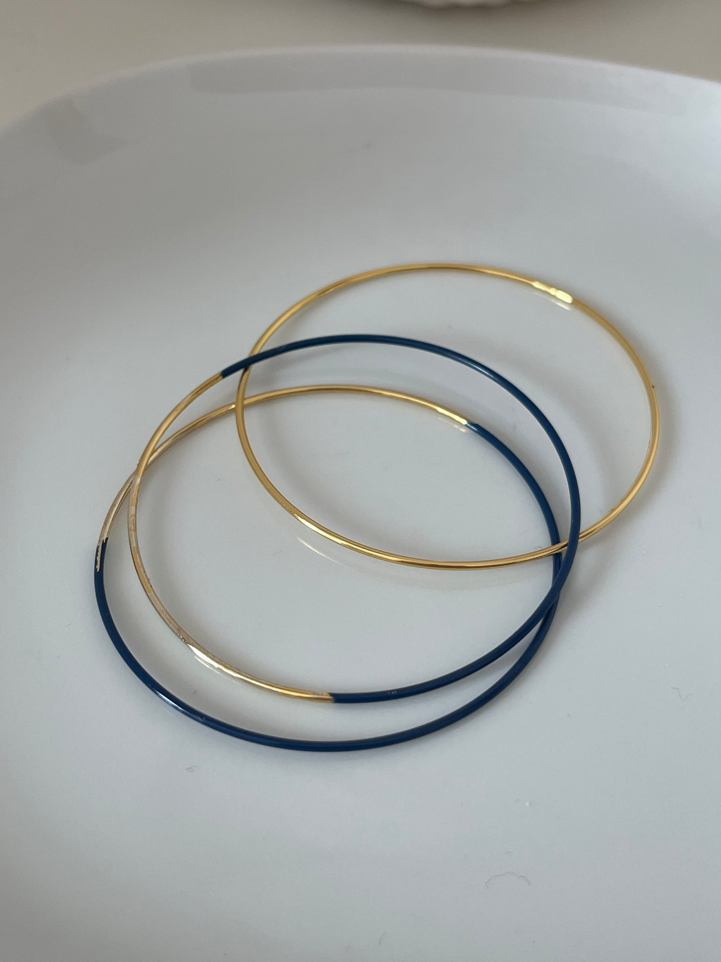 Lot de 3 joncs marine / or