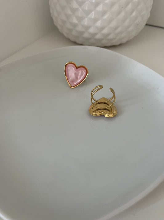 Bague coeur rosa