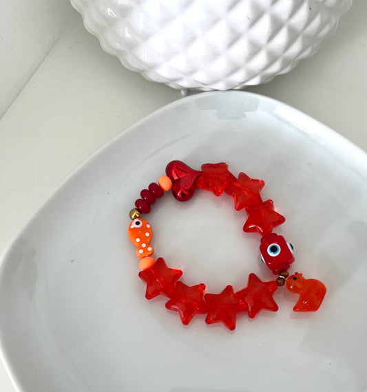 Bracelet star duck rouge
