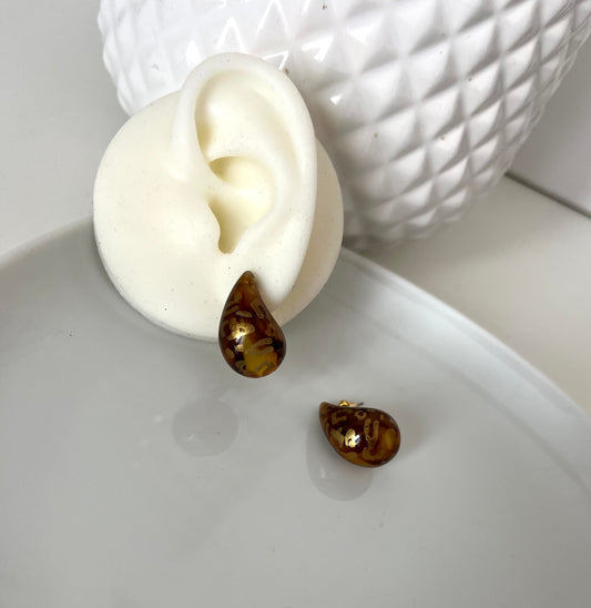 Boucles d’oreilles Gouttes léopard marbre